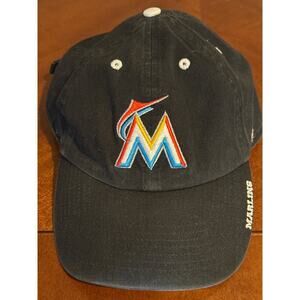 Black Florida Marlins Baseball Cap One Size